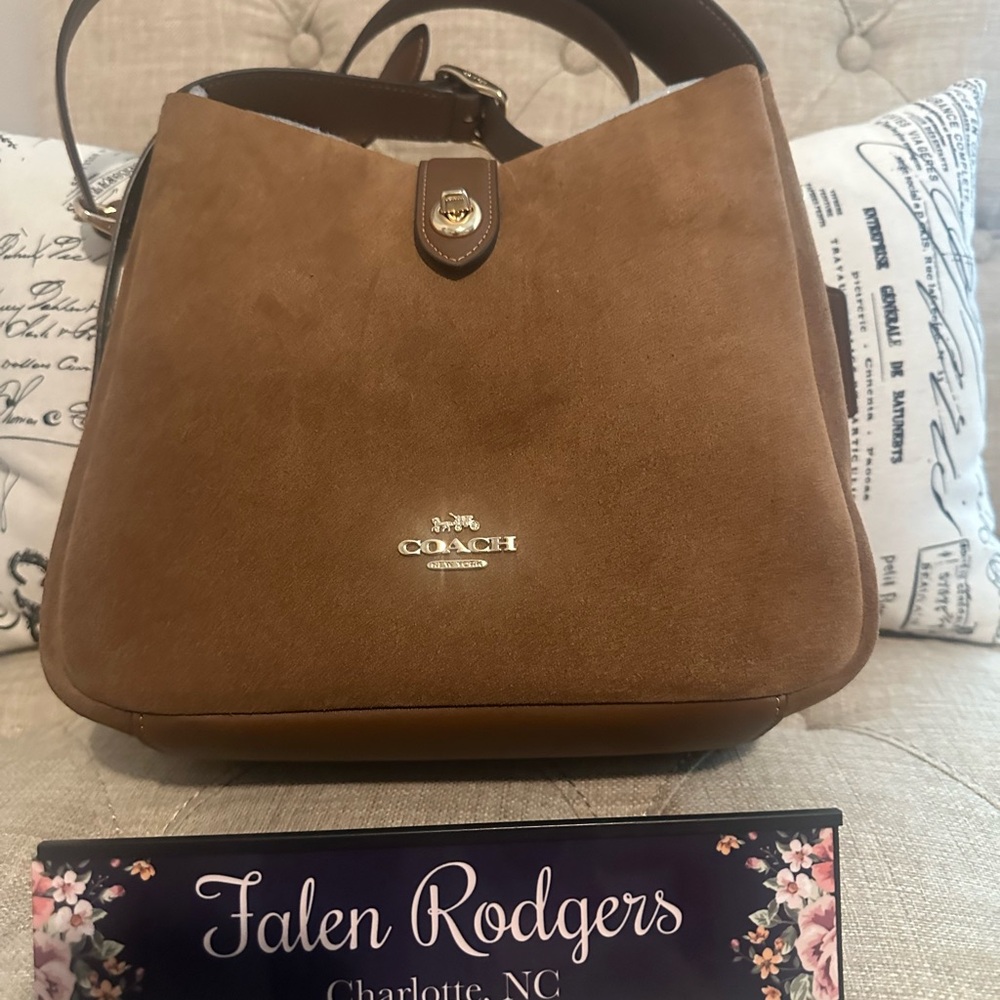 Coach Tan Crossbody Bag with Gold Hardware